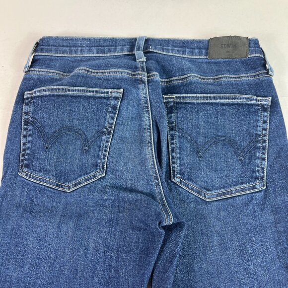 Edwin Jeans Women's 28x24* Pixie Crop 9" Mid Rise Skinny Blue Faded Denim Tag 27 - Picture 10 of 16